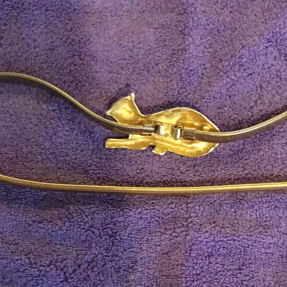 Doreen Ryan Vintage Gold Belt w/ Leopard Closure